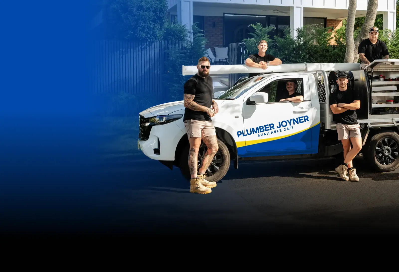Plumber Joyner team with the ute